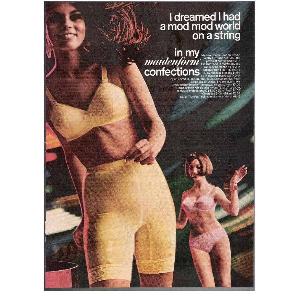 1967 Maidenfrom Bra 2Pg Print Ad DREAMED MOD WORLD
